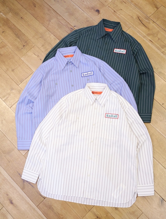 RADIALL　　「VOX - REGULAR COLLARED SHIRT L/S」　 レギュラーカラー ストライプワークシャツ
