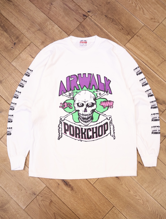 Porkchop ラグランスリーブTシャツ PORKCHOP GARAGE SUPPLY × AIRWALK 「AP SKELETON L/S TEE