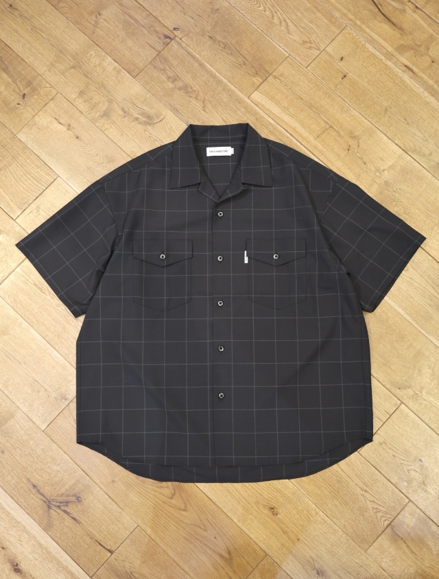 COOTIE　　「T/W S/S Scout Shirt <CHECK>」　オープンカラー スカウトシャツ