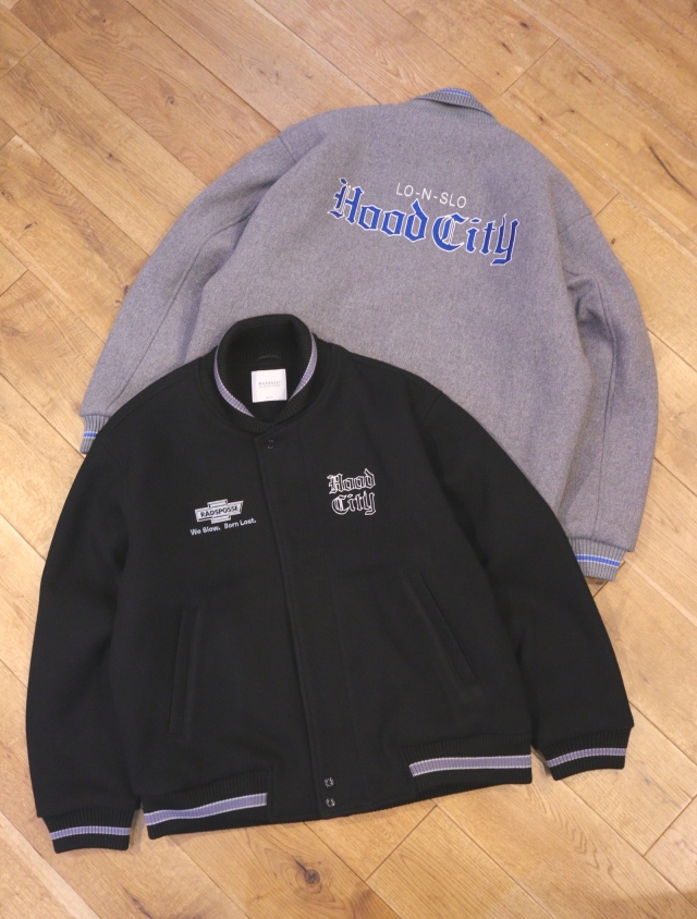 RADIALL　　「HOOD CITY-VARCITY JACKET」　メルトンスタジアムジャケット