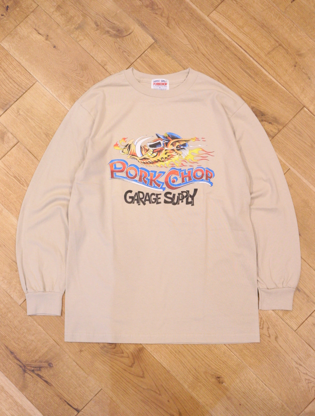 f77【人気Lサイズ】ポークチョップ☆ビックロゴ　ロンT　スリーブロゴ　即完売 f77【人気Lサイズ】ポークチョップ☆ビックロゴ ロンT スリーブ