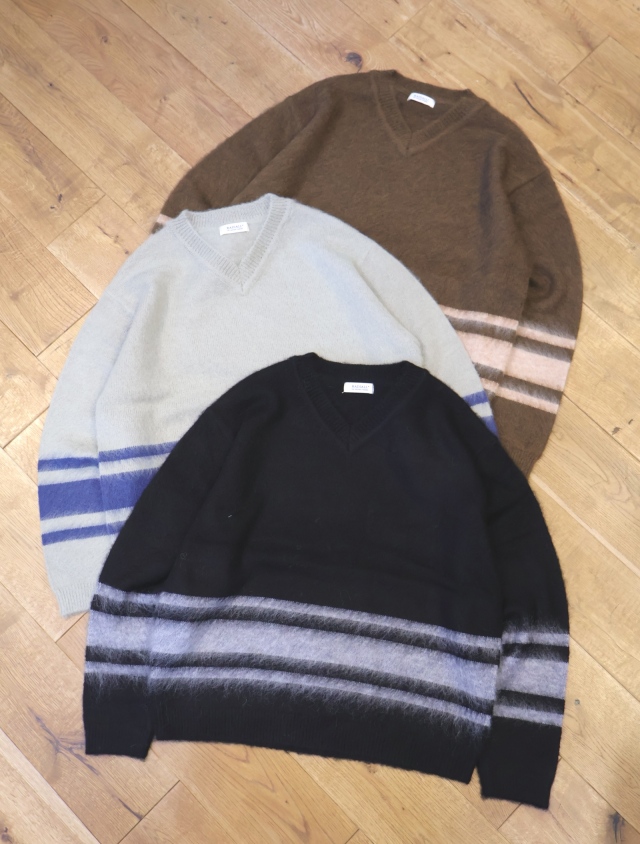 RADIALL　　「HUNTINGTON - V NECK SWEATER L/S」　モヘア  Vネックニットセーター