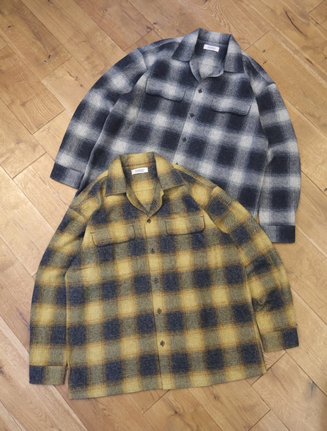 RADIALL　　「SHORE - OPEN COLLARED SHIRT L/S」　 オープンカラー オンブレーチェックシャツ