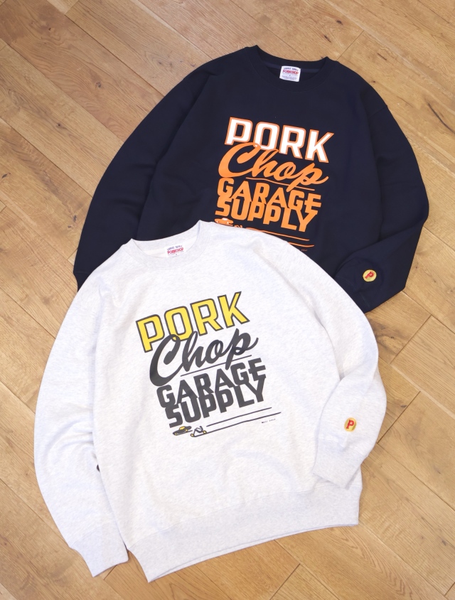 PORKCHOP GARAGE SUPPLY　「MASA SCULP SWEAT B」  クルーネックスウェット