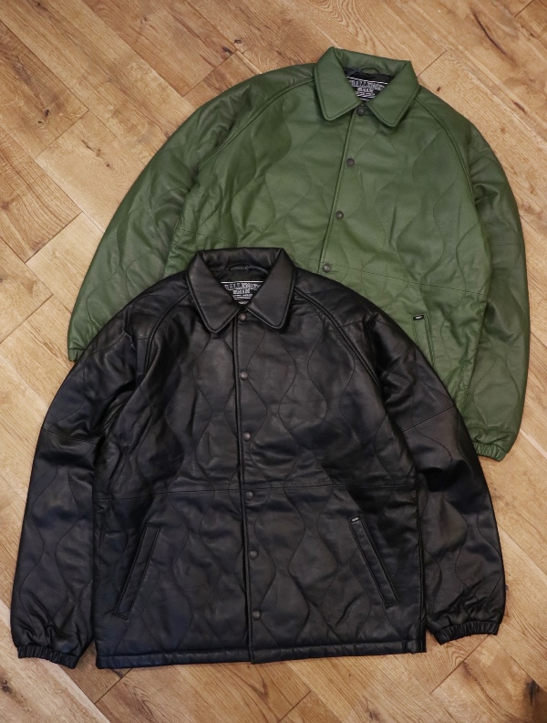 CHALLENGER QUILTING LEATHER JACKET OLIVE
