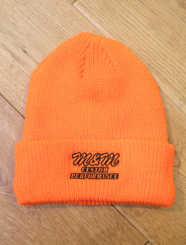 M&M ニット帽 KNIT CAP M&M CUSTOM PERFORMANCE - KNIT CAP (BROWN) / ロゴ刺繍 ニット