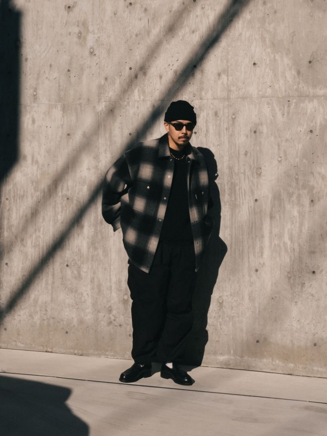 COOTIE 「Ombre Check Wool Coverall」 オンブレーチェック ウール 