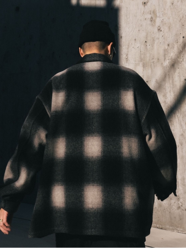 COOTIE 「Ombre Check Wool Coverall」 オンブレーチェック ウール 