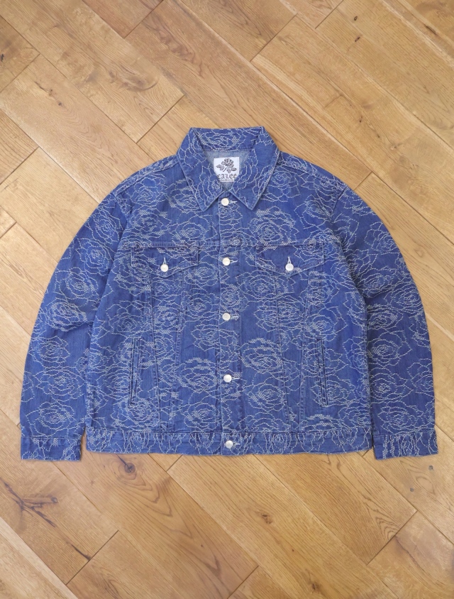 CALEE　　「ROSE PATTERN JACQUARD  3RD TYPE DENIM JACKET」　　3rdタイプ ジャガードデニムジャケット