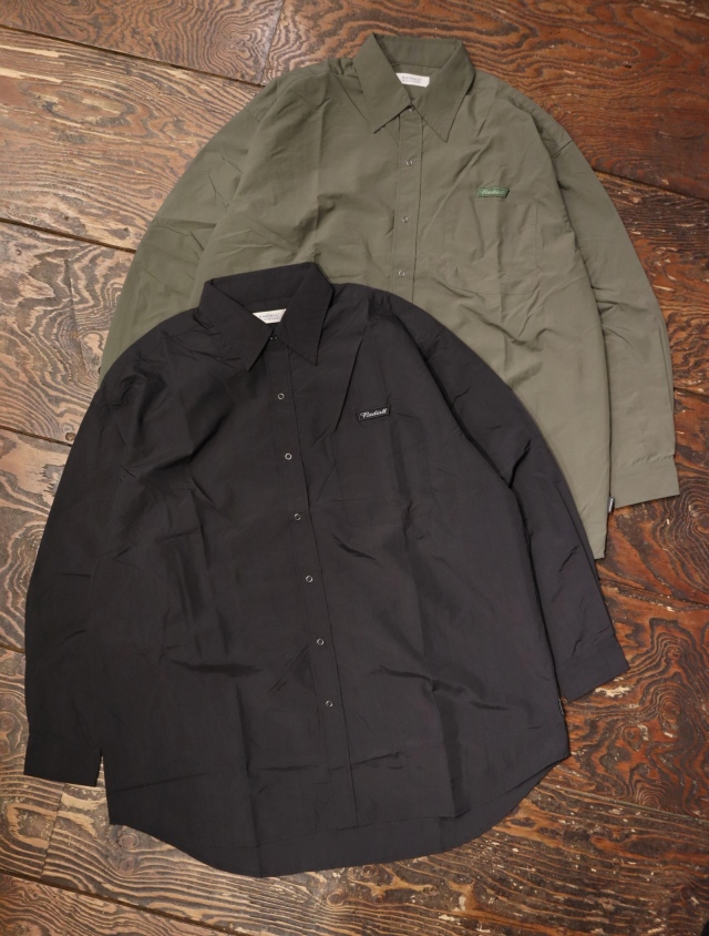 RADIALL　　「FLAMES - REGULAR COLLARED SHIRT L/S」　 ナイロンワークシャツ