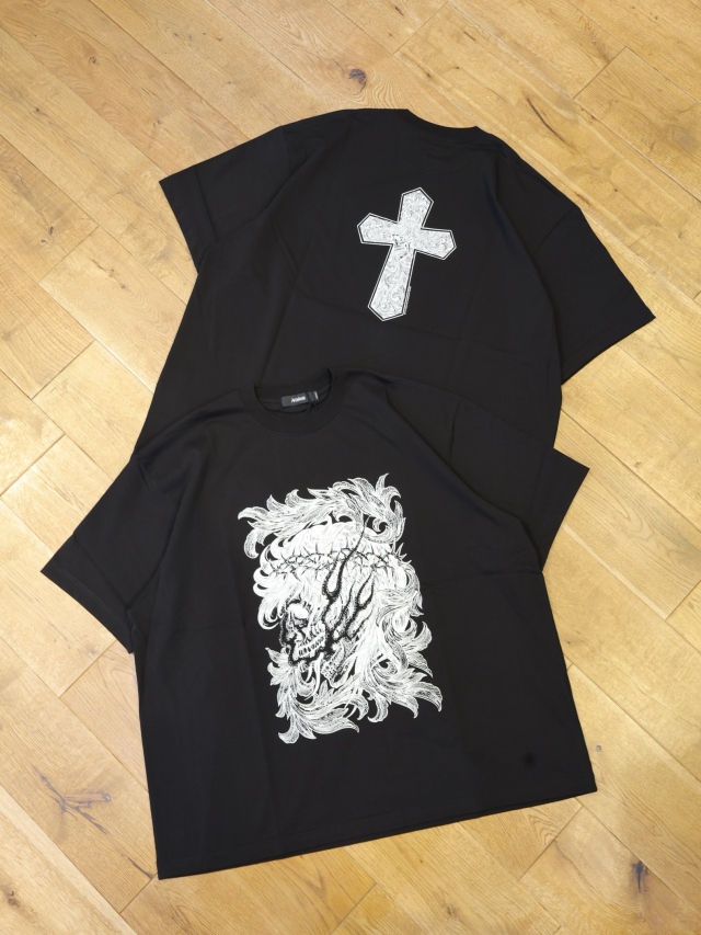 ANTIDOTE BUYERS CLUB　　「Pima Cotton S/S Tee (Leaf Skull)」　　ピマコットン プリント ティーシャツ