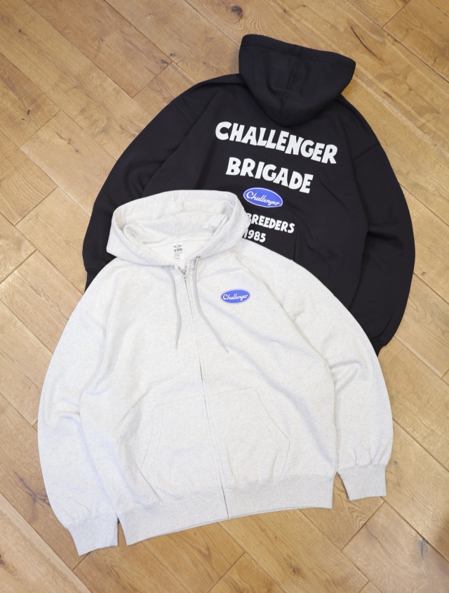 【3月25日 11時～発売開始！】CHALLENGER　「BRIGADE ZIP HOODIE」　スウェットジップフーディー