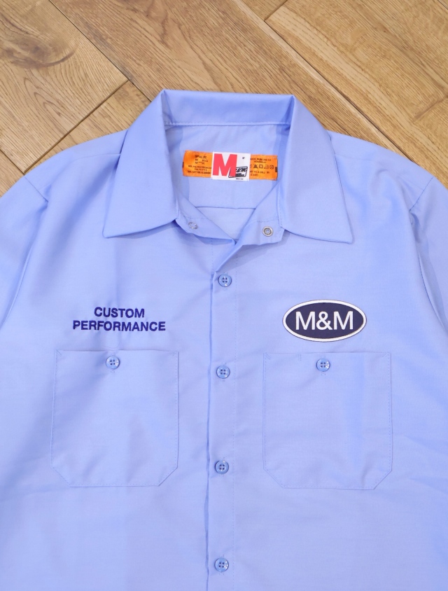 M&M COSTOM PERFORMANCE ワークシャツ　シャツ　刺繍　L M&M CUSTOM PERFORMANCE 「Ellipse Frame Work Shirt」 T/C