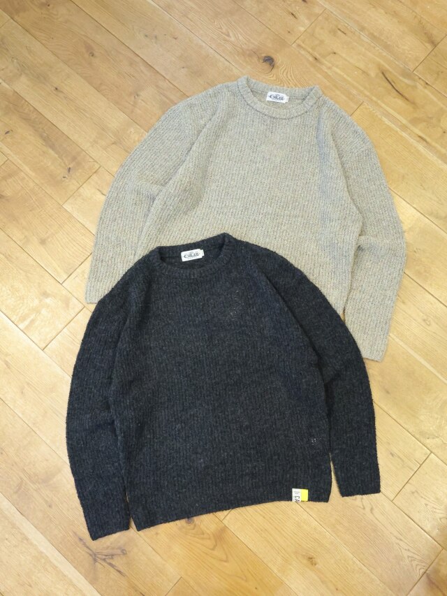 CALEE 「×EYYA BOUCLE CREW NECK KNIT SWEATER」 クルーネックニットセーター