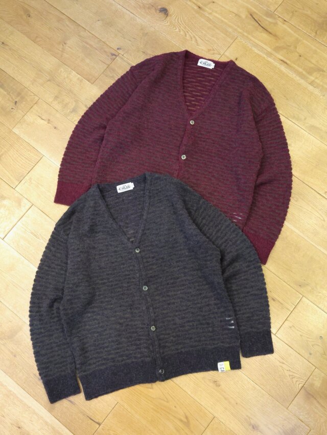 CALEE 「×EYYA BOUCLE BORDER KNIT CARDIGAN」　ニットカーディガン