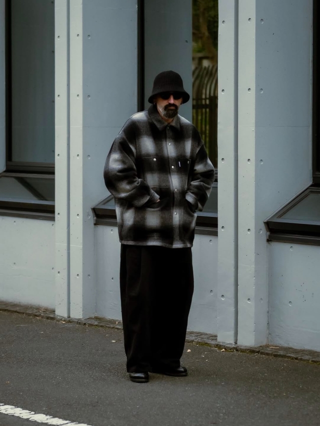 COOTIE 「Ombre Check Wool Coverall」 オンブレーチェック ウール 