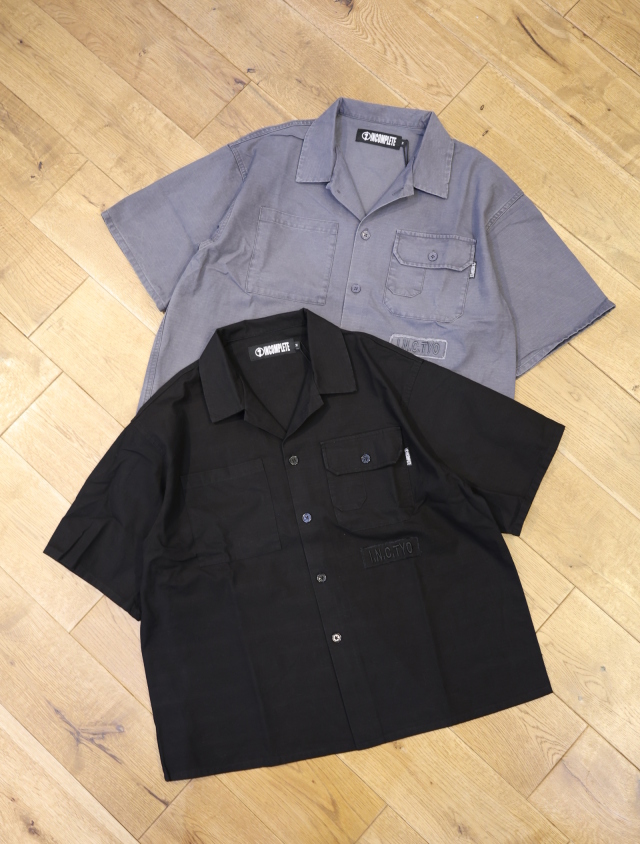 INCOMPLETE TOKYO 　「Ripstop S/S shirts」　リップストップ オープンカラーシャツ