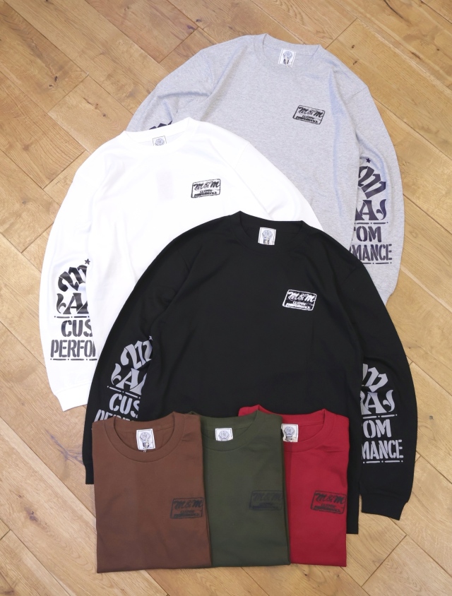 【 11月22日発売！】M&M CUSTOM PERFORMANCE  　「Logo L/S Tee」　プリント ロングスリーブティーシャツ