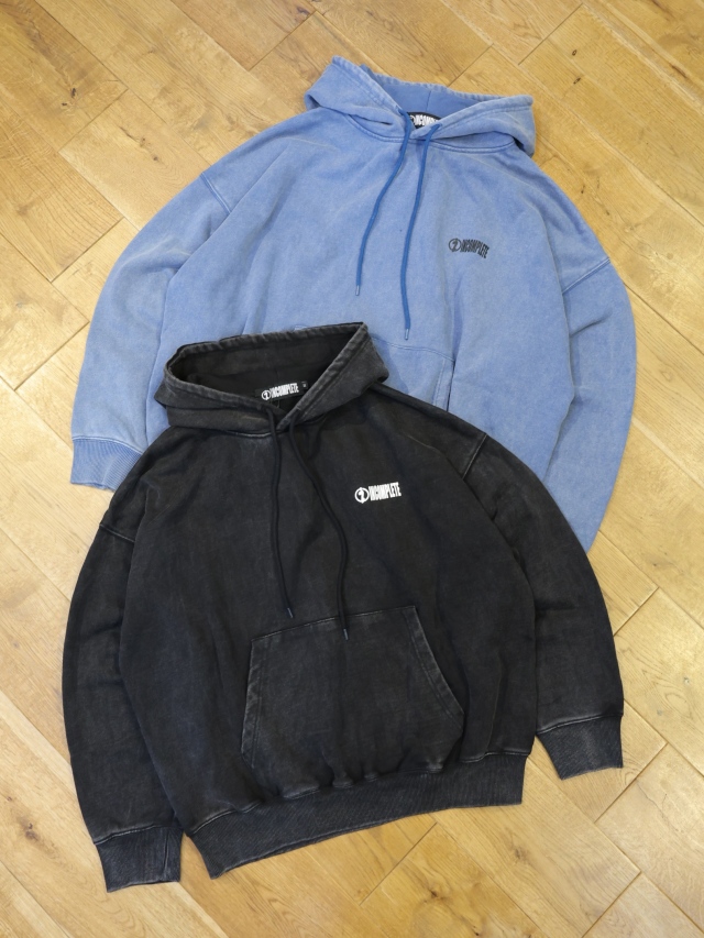 INCOMPLETE TOKYO　「Faded hoodie」　フェード加工 スウェットフーディー