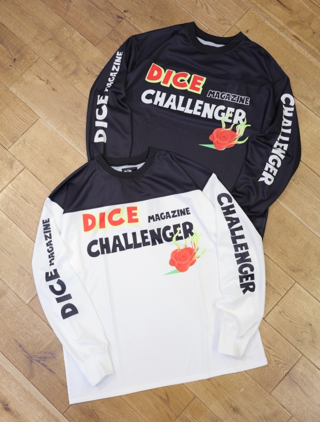 DicE Magazine × CHALLENGER　「L/S DRY DICE TEE」　ロングスリーブフットボールティーシャツ
