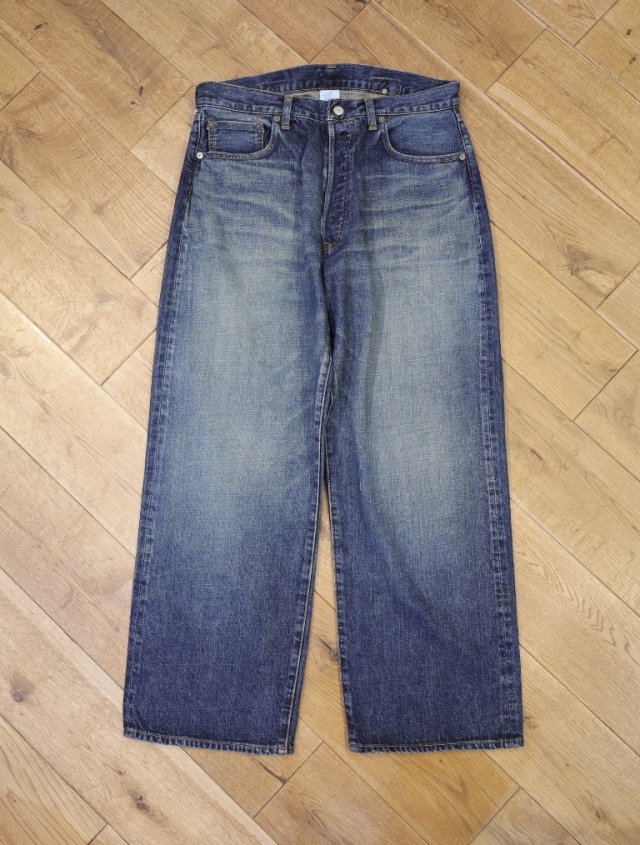 CALEE　　「VINTAGE REPRODUCT DENIM PANTS ＜USED INDIGO＞」　ワイドデニムパンツ