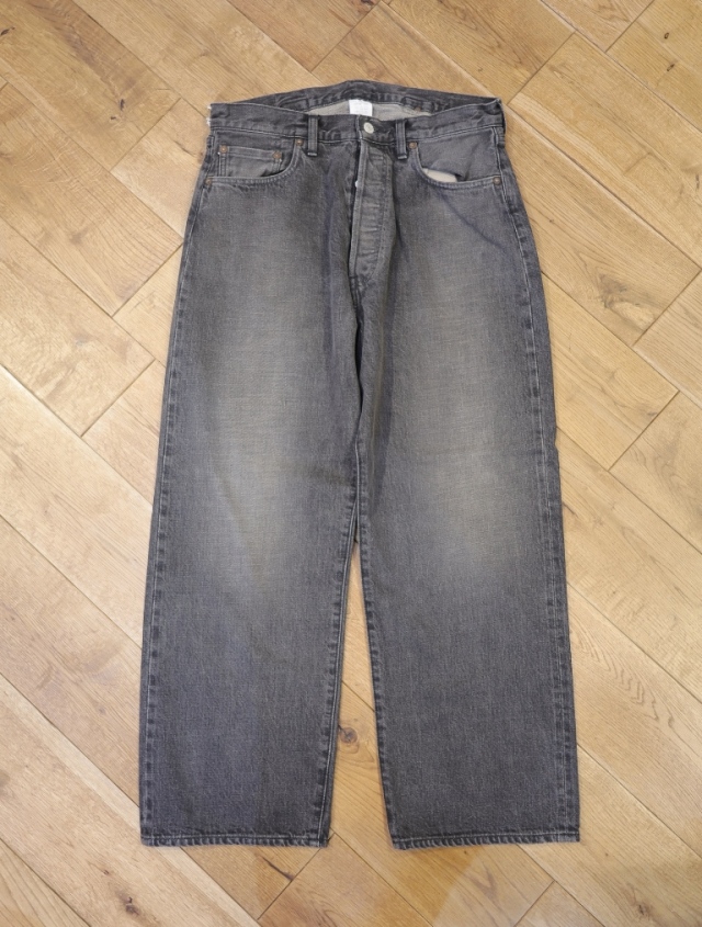 CALEE　　「VINTAGE REPRODUCT DENIM PANTS ＜USED BLACK＞」　ワイドブラックデニムパンツ