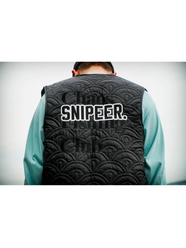 Chaos Fishing Club フリースベスト　ブラック　M Chaos Fishing Club × SNIPEER 「CFC×SNIPEER SPRING TIDE VEST