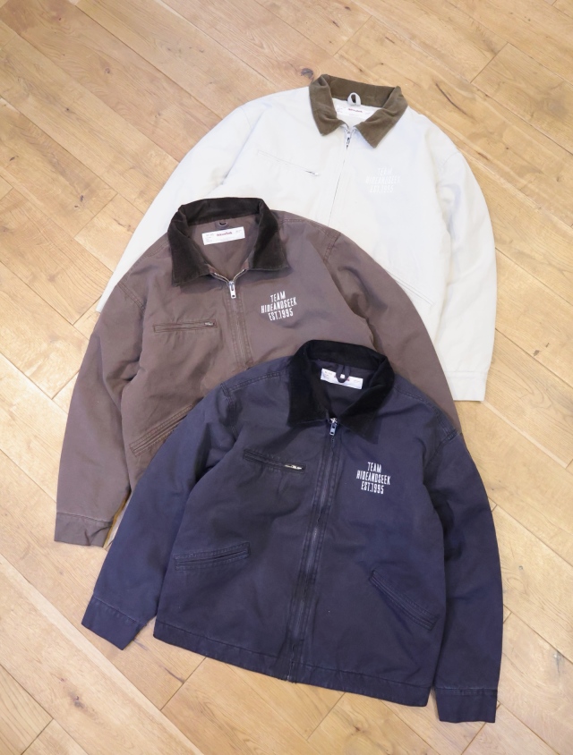 Hide and Seek　「Ox Work Zip Jacket（Washed）」　オックスフォード パデッドワークジャケット