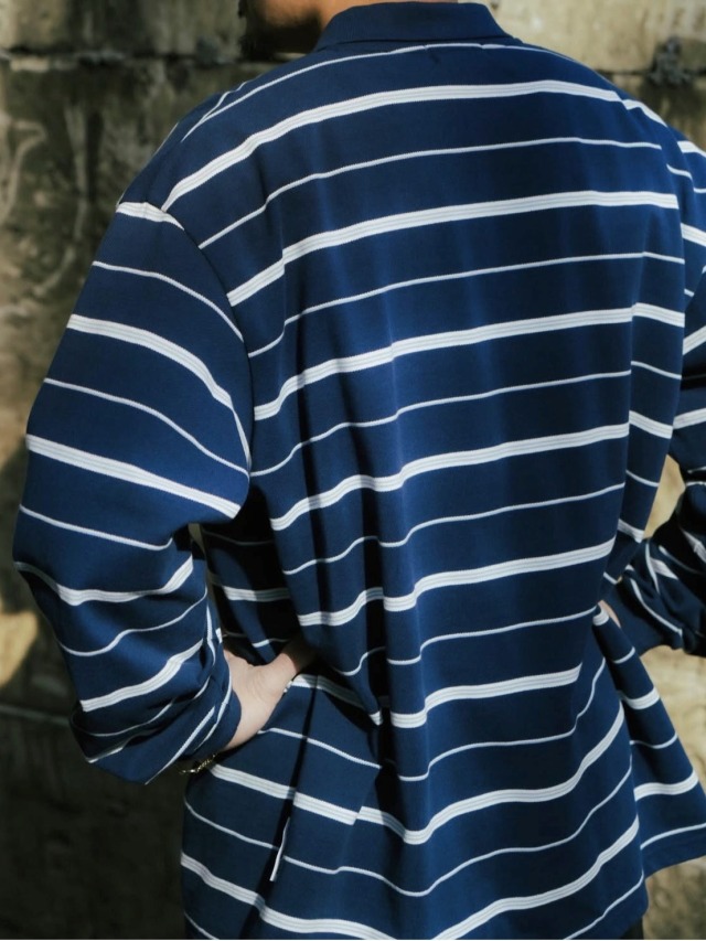 COOTIE 「Moss Stitch Border L/S Polo」 カノコボーダー ポロシャツ