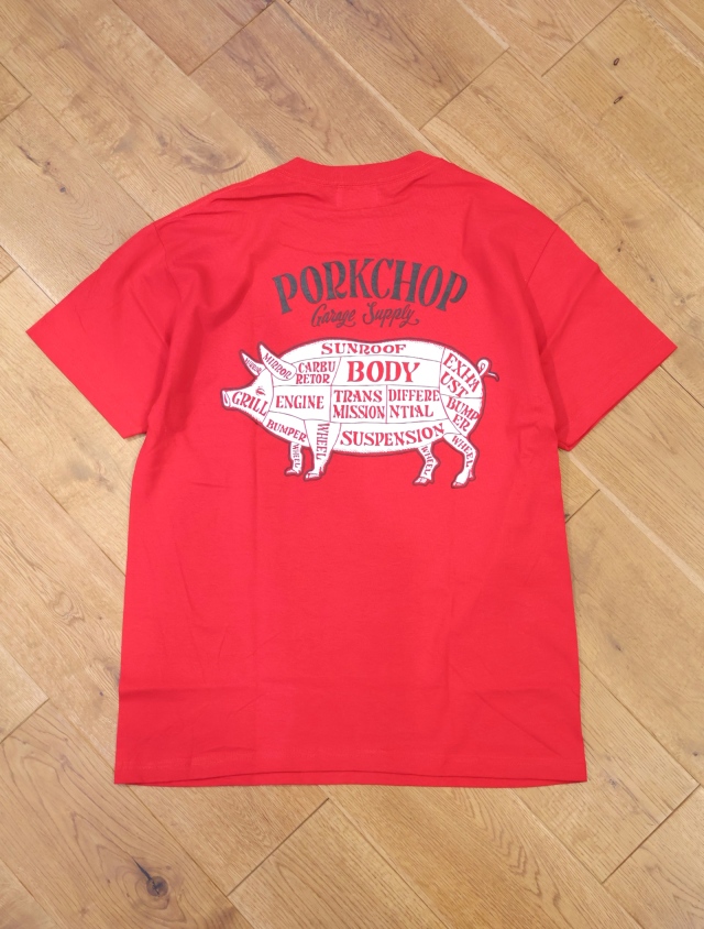 PORKCHOP PORK BACK TEE 店舗限定Mサイズ PORKCHOP - PORK BACK TEE / BLACK×WHRD / プリントロンティー