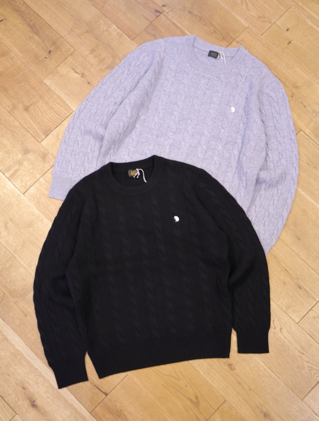 RATS　 「CASHMERE CABLE KNIT」　カシミアウール クルーネックニット