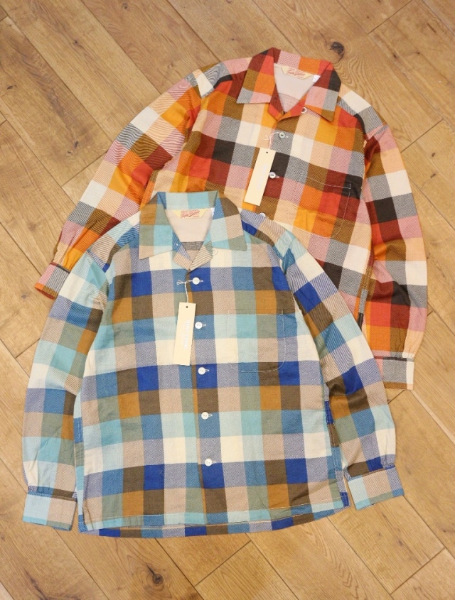 TROPHY CLOTHING　　「Town Craft Check L/S Shirt」　　オープンカラーチェックシャツ