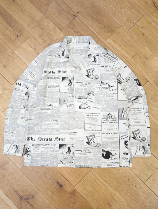MASSES　「NEWS PAPER SHIRT」　オープンカラーシャツ