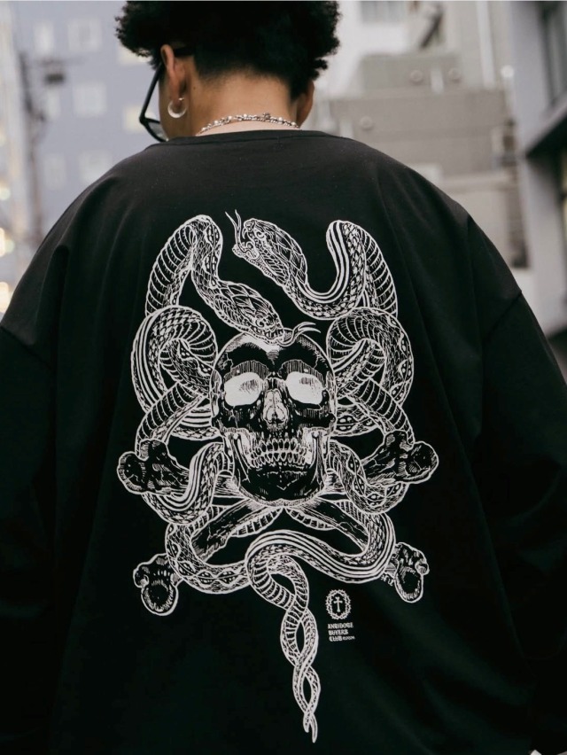 ANTIDOTE BUYERS CLUB 「ASIC Oversized L/S Tee (Skull N' Snake
