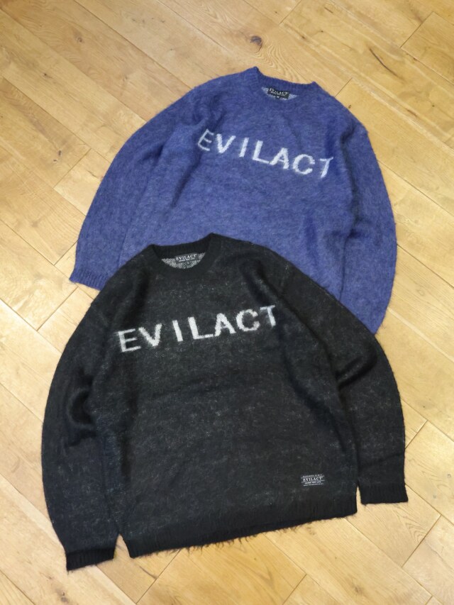 EVILACT 　「LOGO MOHEIR CREW」　モヘア クルーネックニットセーター