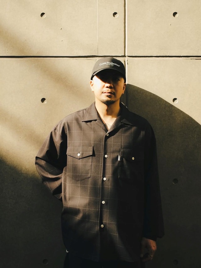 COOTIE 「T/W L/S Scout Shirt <CHECK>」 オープンカラー スカウトシャツ