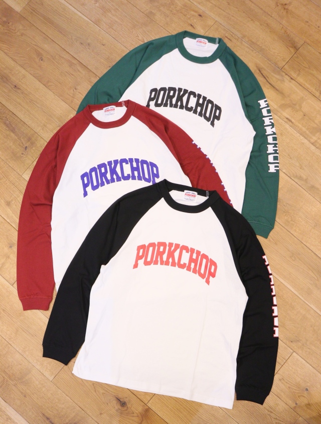 PORKCHOP GARAGE SUPPLY 「 COLLEGE RAGLAN L/S TEE 」 ラグランロング