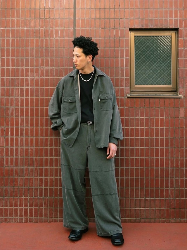 COOTIE 「Pigment Coating T/R Twill L/S Work Shirt」 オープンカラー