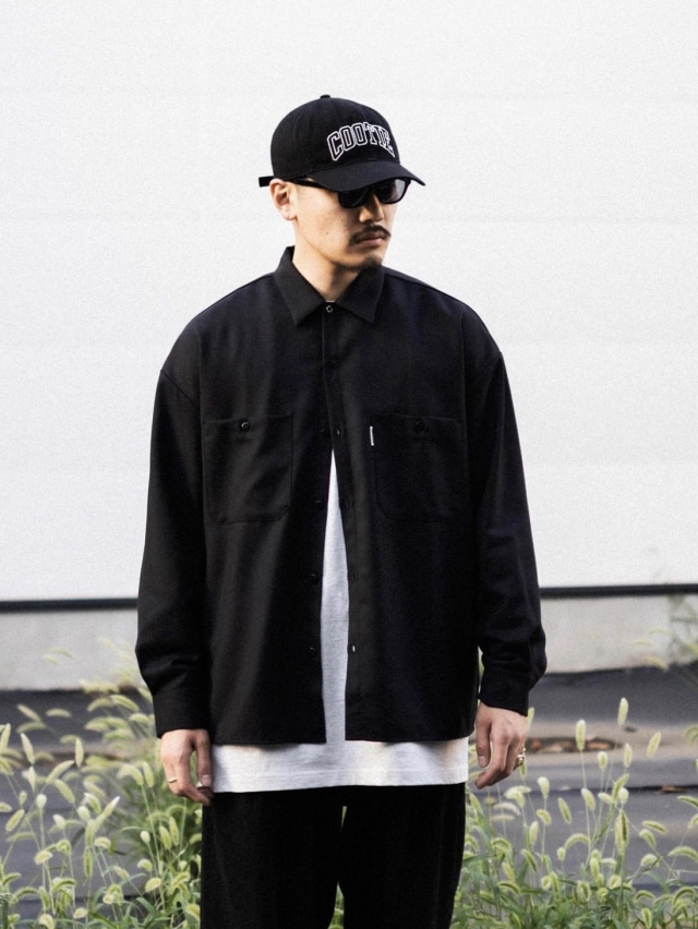 COOTIE 「T/W Gabardine Work L/S Shirt」 オープンカラー ワークシャツ