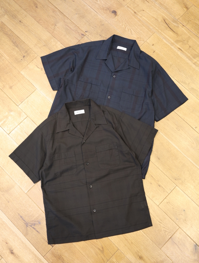 MASSES　「MADRAS DYED S/S SHIRT」　マドラスチェック オープンカラーシャツ