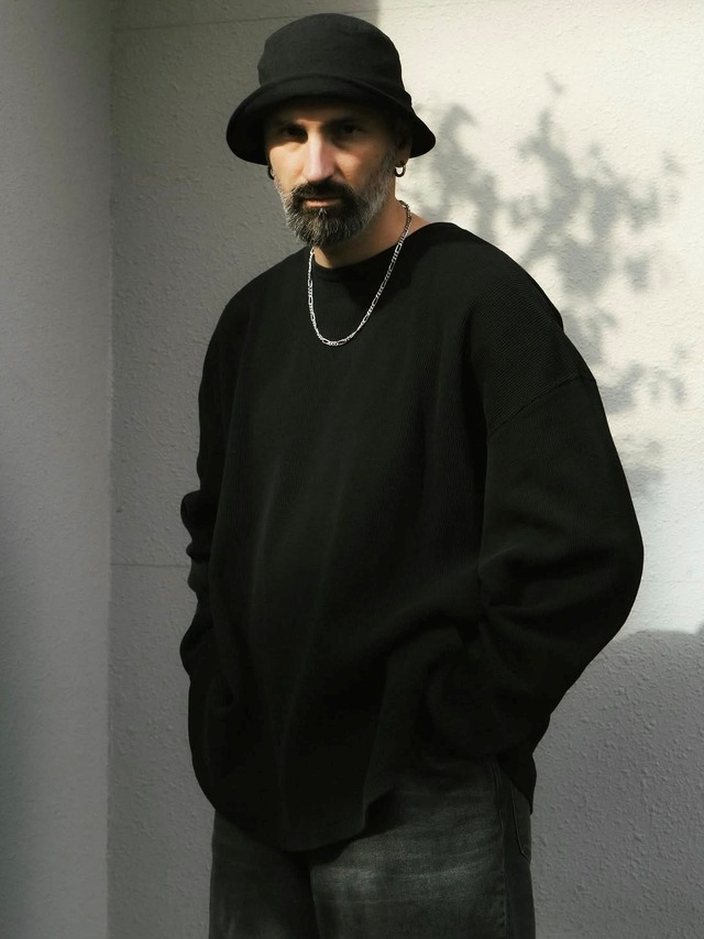COOTIE 「Degreasing Rough Waffle L/S Tee」 ワイドシルエット