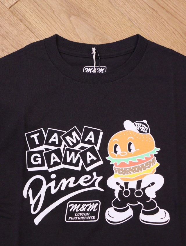 【希少】Lサイズ　M&M × TAMAGAWA DINER コラボTシャツ M&M CUSTOM PERFORMANCE - PRINT S/S TEE (BLACK) / ×TAMAGAWA