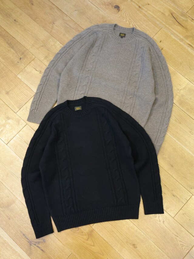 RATS　 「CABLE CREW NECK KNIT」　 クルーネックニットセーター