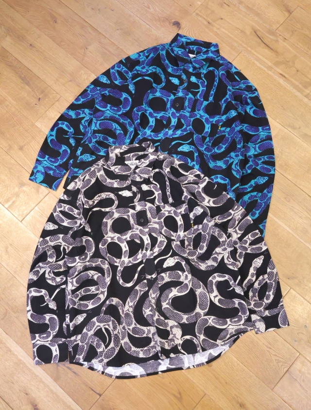 CALEE 　　「PRINT NEL L/S SH  <SNAKE PATTERN>」  フランネルシャツ