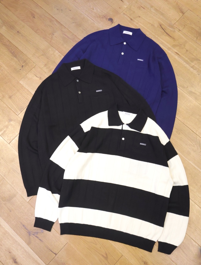 RADIALL　　「SKUNK  - POLO SWEATER L/S」　 ロングスリーブ コットンニットポロシャツ