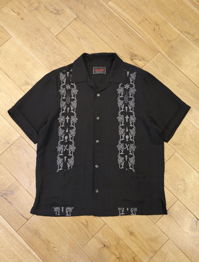 GANGSTERVILLE　　 「memento mori - S/S GUAYABERA SHIRTS」　オープンカラーシャツ
