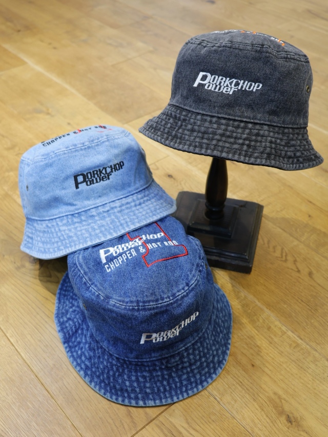 【8月2日 発売！】PORKCHOP GARAGE SUPPLY　「P POWER DENIM BUCKET HAT」 　デニム バケットハット