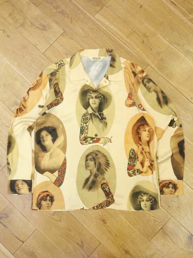 SOFTMACHINE　　「INKED WOMAN SHIRTS L/S」　レーヨンシャツ