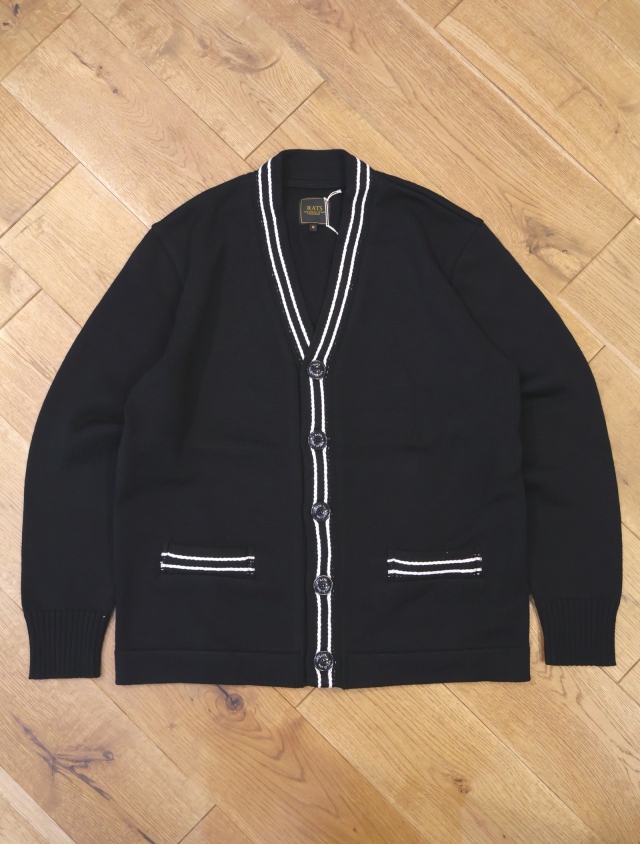 RATS　「BLACK CARDIGAN」　 ウール ニットカーディガン