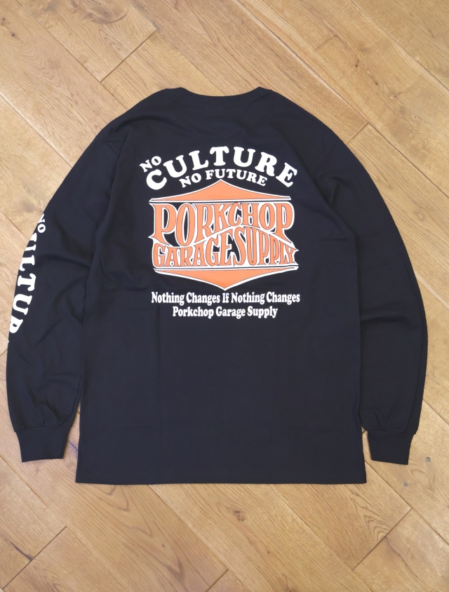 Porkchop Garage Supply 長袖Tシャツ ブラック PORKCHOP GARAGE SUPPLY 】 WAVE LOGO L/S TEE ( L/S プリント T